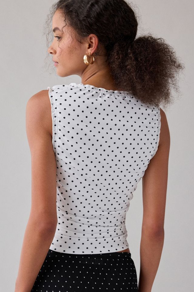 Kimchi Blue Ella Ruched Tie-Front Cropped Tank Top