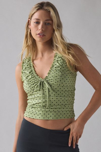 Kimchi Blue Ella Ruched Tie-Front Cropped Tank Top Product Page