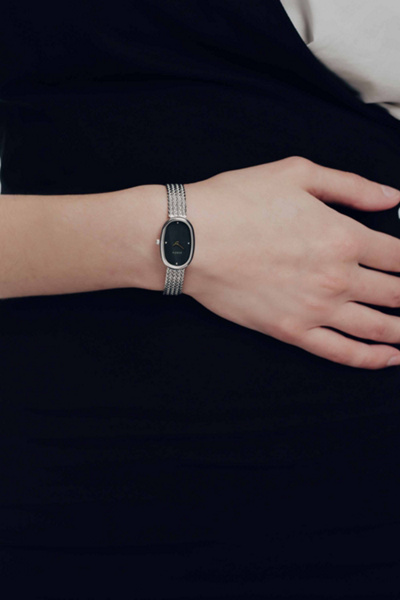 Breda Jane Tethered Mesh Bracelet Seiko Quartz 18mm Watch In Silver And Metal, Women's At Urban Outfitters