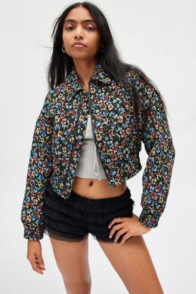 Evelyn Cropped Bomber Jacket