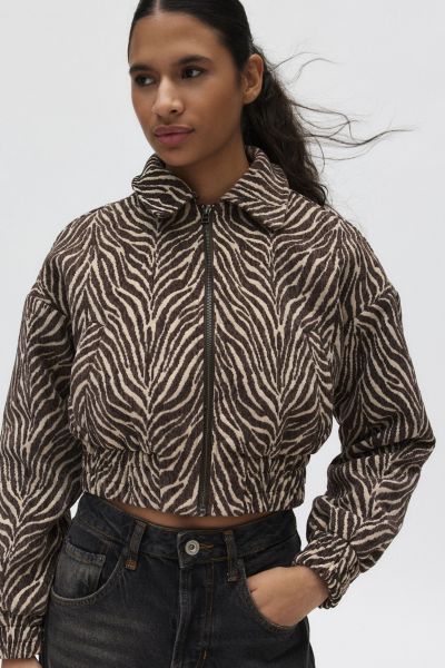 Evelyn Cropped Bomber Jacket Product Page