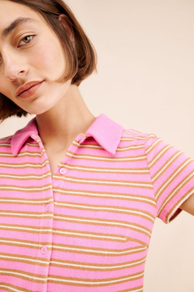 English Factory Terry Striped Polo Dress #3