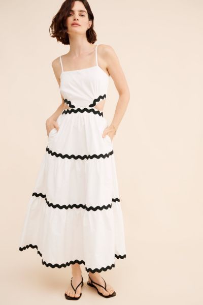 4SI3NNA Tiered Cutout Maxi Dress