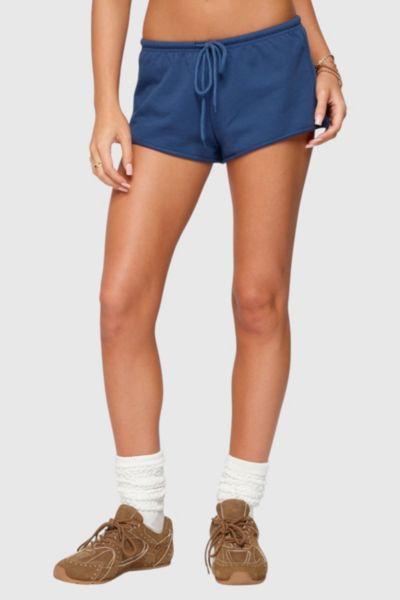 Edikted Leeroy French Terry Drawstring Shorts In Blue
