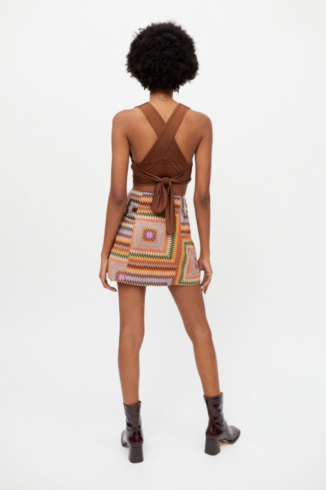 Paradise Printed Notched Mini Skirt #1