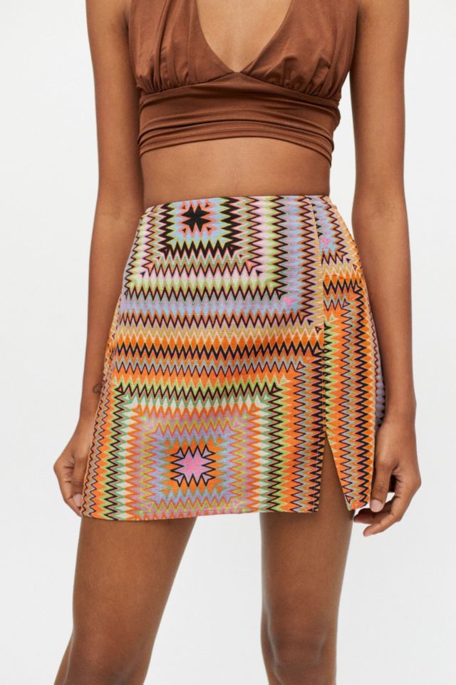 Paradise Printed Notched Mini Skirt #2