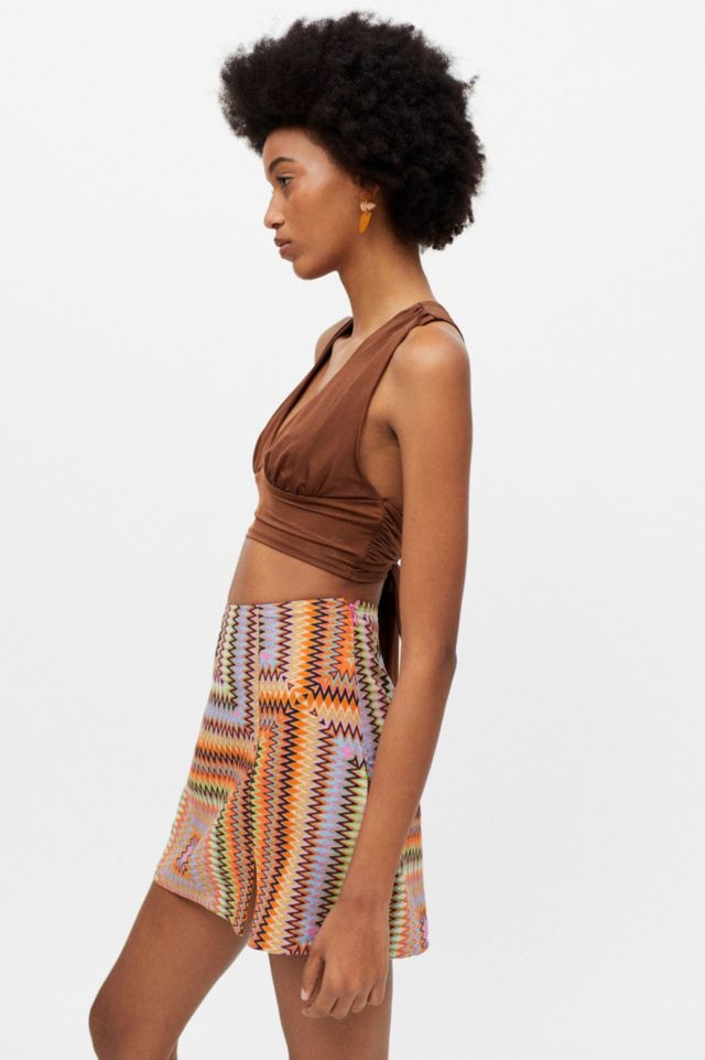 Paradise Printed Notched Mini Skirt #3