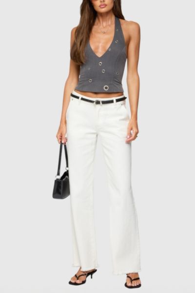 Shop Edikted Sakura Grommet Halter Top In Gray, Women's At Urban Outfitters