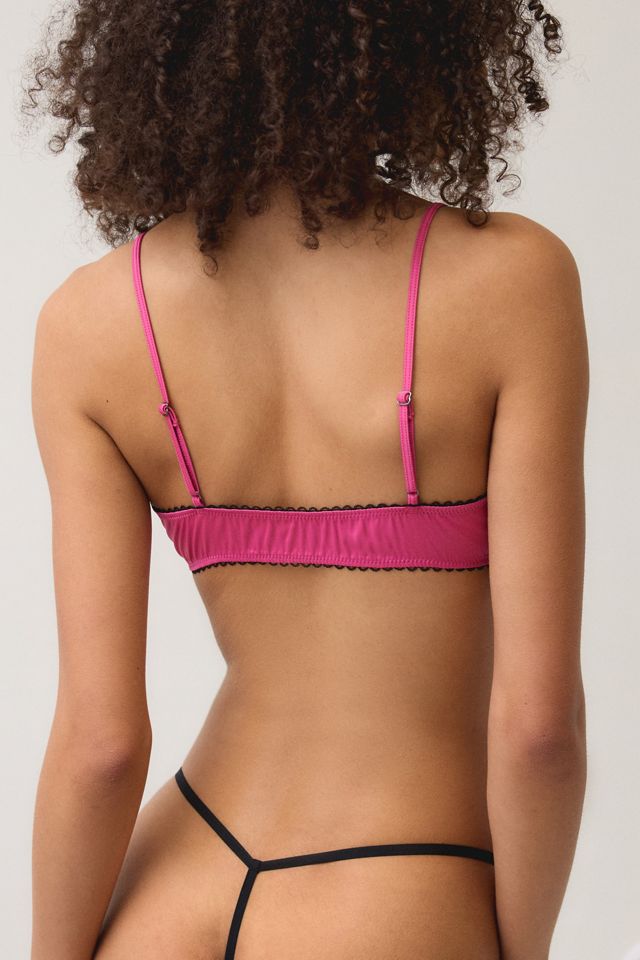 Out From Under Lovelet Lace Trim Satin Triangle Bralette #3