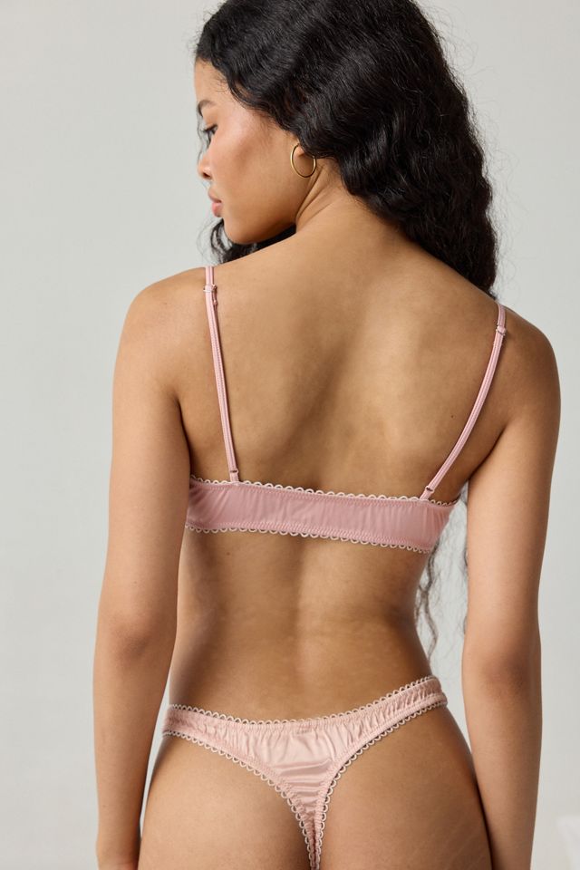 Out From Under Lovelet Lace Trim Satin Triangle Bralette | Urban Outfitters