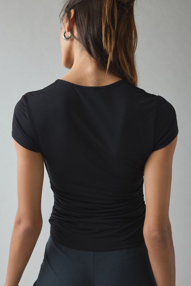 UO Claire Cropped Cap Sleeve Shrug Top #2