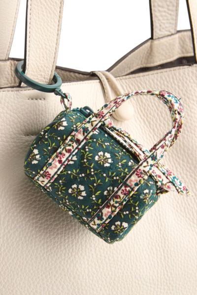 Vera Bradley Quilted Cotton Mini Duffel Bag Keychain