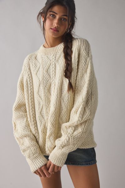 Vintage By UO Chunky Knit Fisherman Sweater
