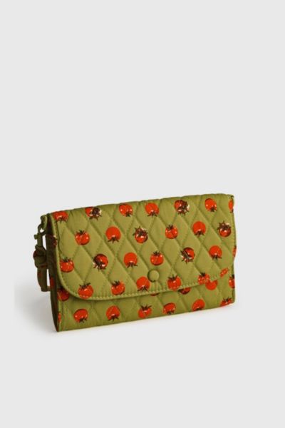 Vera Bradley Quilted Cotton Wildwood Crossbody Wallet In Tiny Tomatoes Palm, Women's At Urban Outfitters