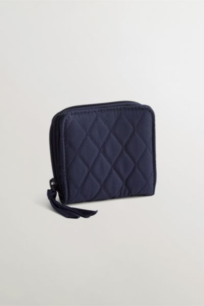 Vera Bradley Quilted Cotton Small Zip Wallet In Peacoat, Women's At Urban Outfitters In Blue