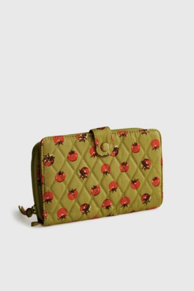 Vera Bradley Quilted Cotton Large Tab Wallet In Tiny Tomatoes Palm, Women's At Urban Outfitters