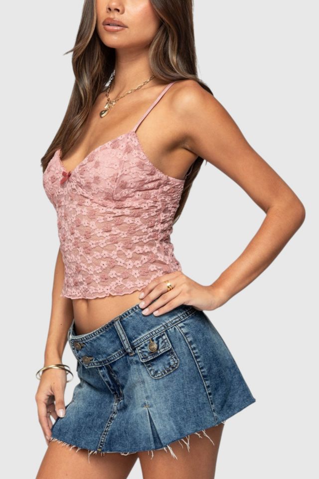 Edikted Floral Textured Lace Tank Top #2
