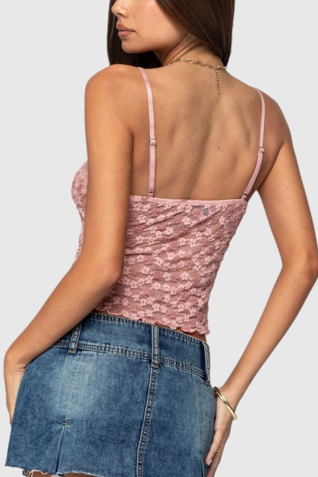 Edikted Floral Textured Lace Tank Top #3