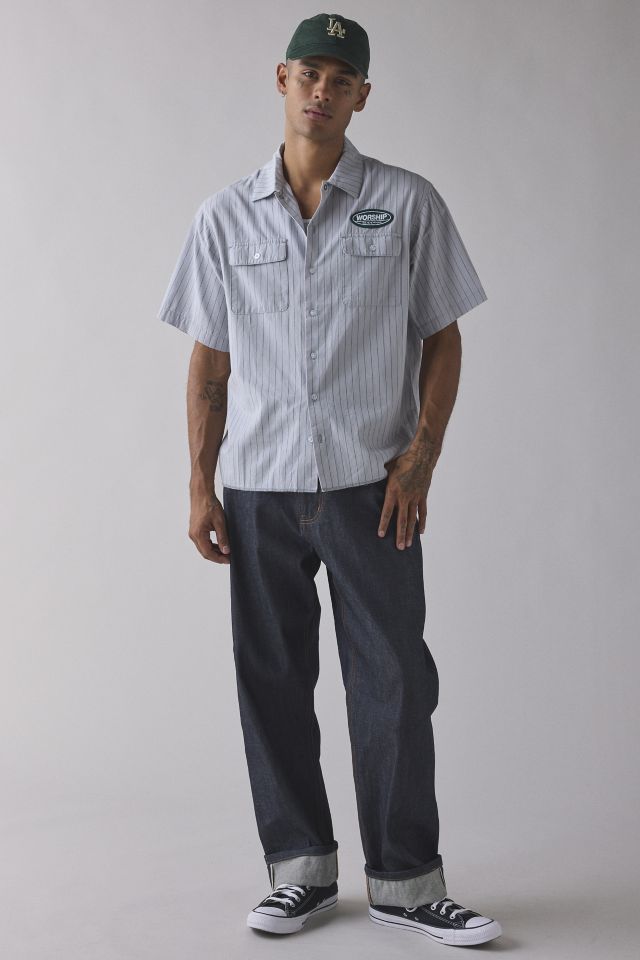 WORSHIP SUPPLIES Stripe Short Sleeve Shirt #2