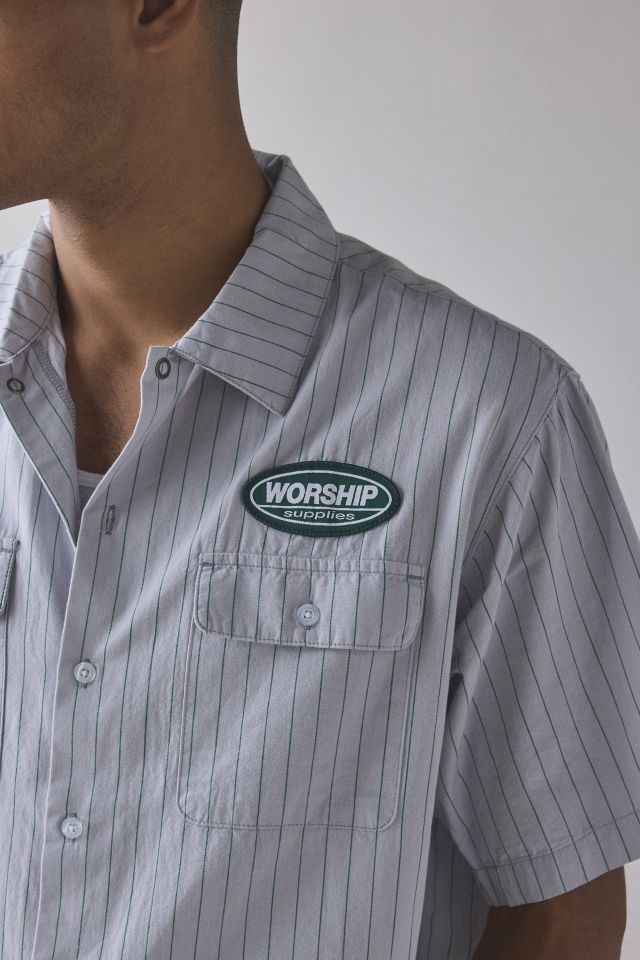 WORSHIP SUPPLIES Stripe Short Sleeve Shirt #3