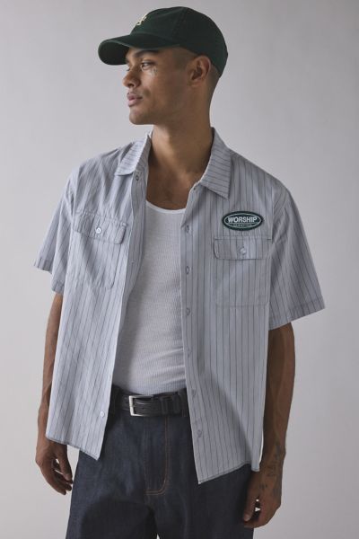 WORSHIP SUPPLIES Stripe Short Sleeve Shirt