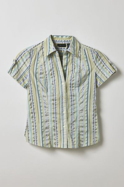 Vintage By Velzy Striped Short Sleeve Button-Down Shirt