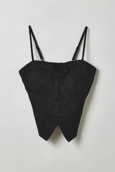 Vintage By Velzy Embroidered Cropped Corset Top