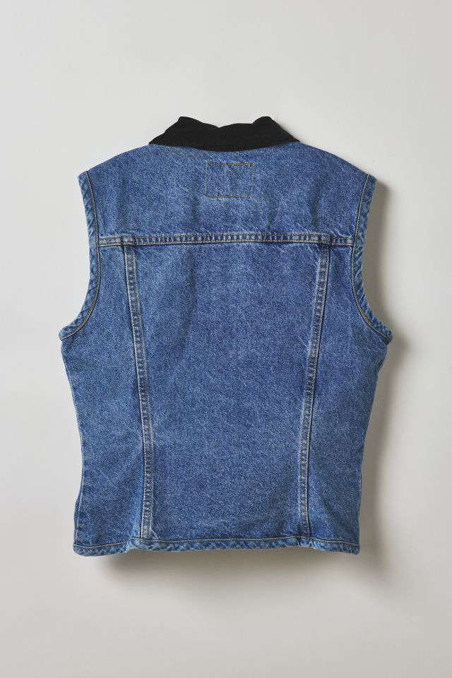Vintage By Velzy Paris Blues Zip-Front Denim Vest Top #1