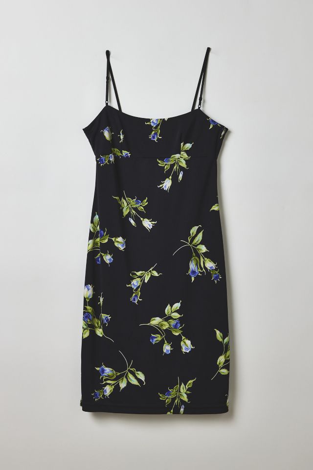 Vintage By Velzy Black Floral Cami Mini Dress #1