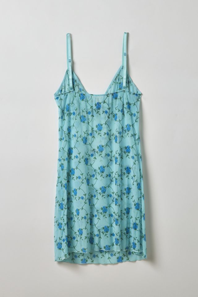 Vintage By Velzy Semi-Sheer Floral Mesh Babydoll Slip #1