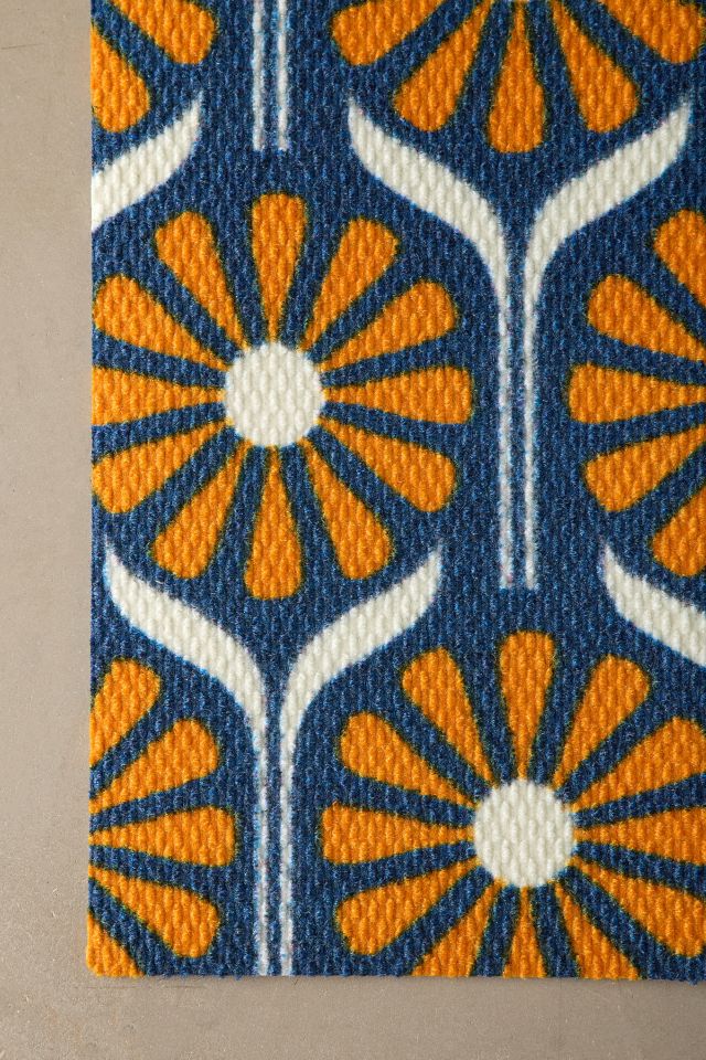 Matterly Neighburly Retro Daisies Floral Indoor/Outdoor Doormat #2