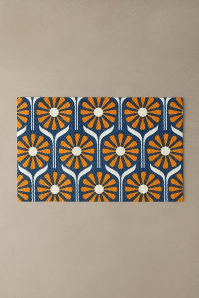 Matterly Neighburly Retro Daisies Floral Indoor/Outdoor Doormat
