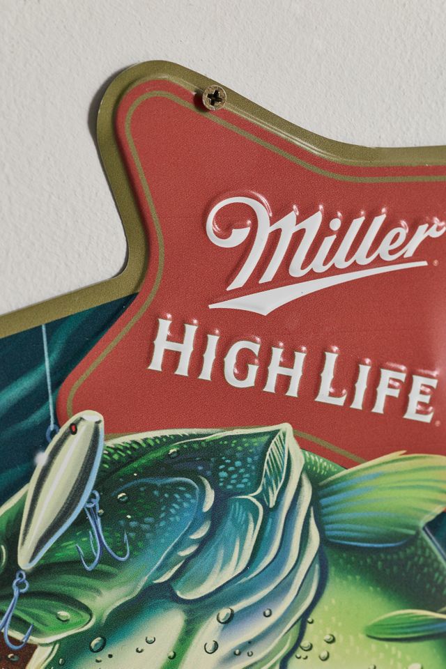 Miller High Life Open Mouth Bass Metal Wall Sign | Urban Outfitters