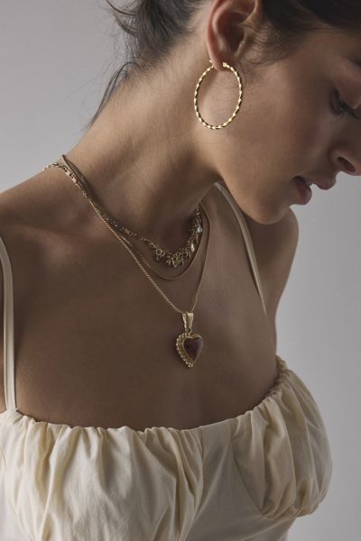 Urban Outfitters Amber Heart Pendant Necklace In Gold, Women's At  In Gold