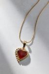 Amber Heart Pendant Necklace