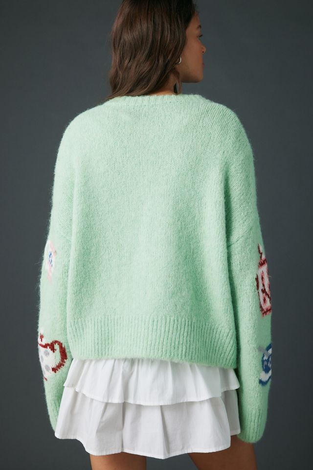 BDG Becca Tea Time Brushed Knit Oversized Cardigan #3