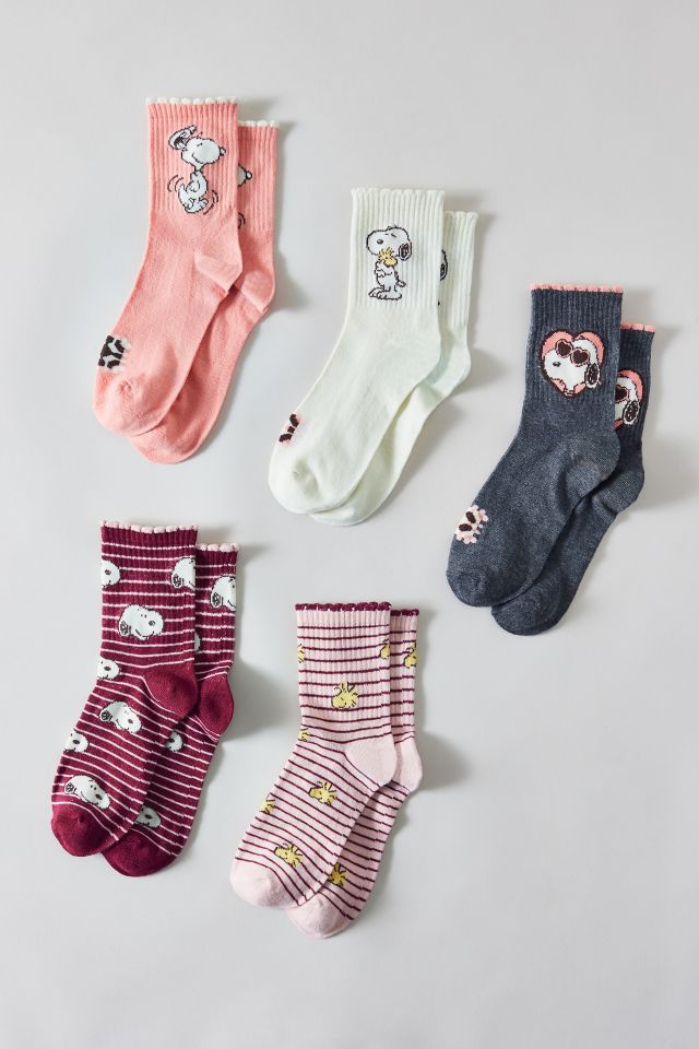 Peanuts Snoopy & Friends Lettuce Crew Sock 5-Pack #1