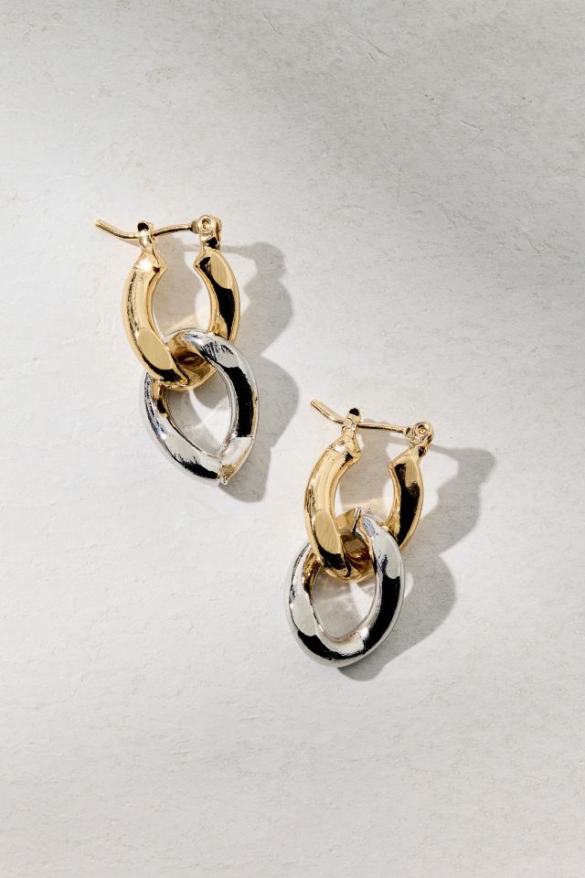 Mixed Metal Chain Drop Earring #1