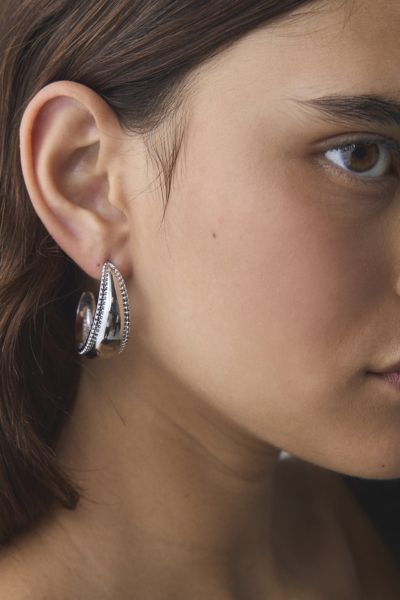 Daphne Textured Metal Hoop Earring