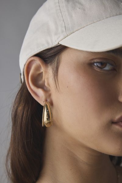 Daphne Textured Metal Hoop Earring