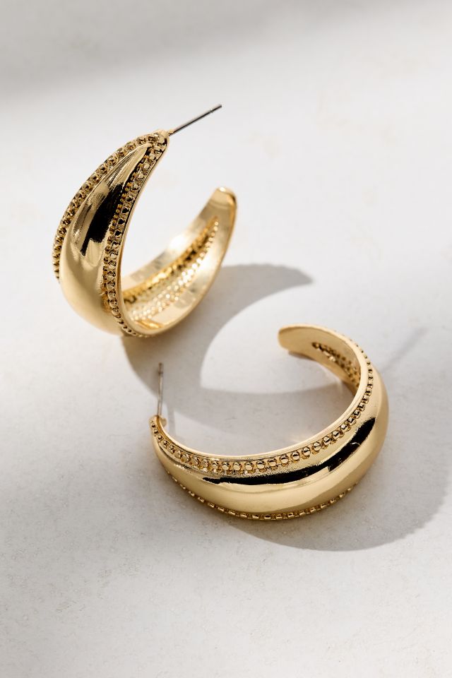 Daphne Textured Metal Hoop Earring #1