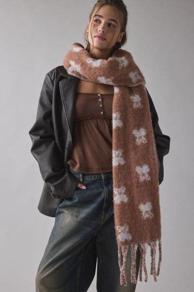 Teddy Pattern Woven Scarf