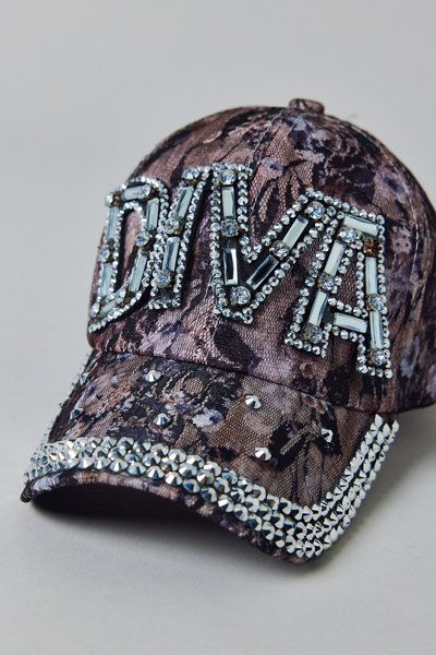 Vintage & ReMADE by UO Vintage By UO Rhinestone Studded Hat in Diva, Women's at Urban Outfitters