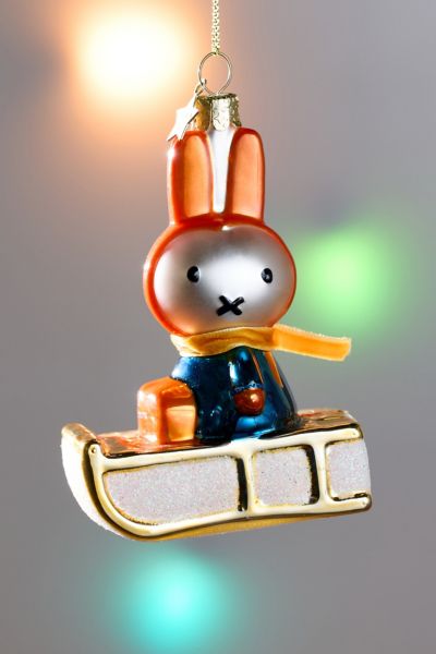 Vondels Miffy Sleigh Ride Glass Ornament