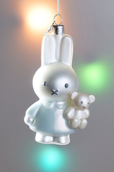 Vondels Miffy Blue Bear Glass Ornament