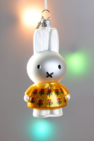 Vondels Miffy Yellow Tulips Glass Ornament