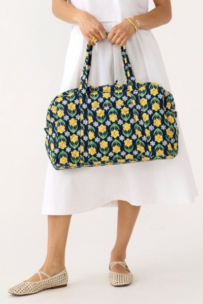 Vera Bradley Quilted Cotton Miramar Weekender Bag In Daffodils, Women's At Urban Outfitters
