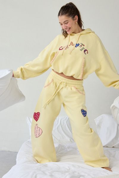 Out From Under Essential Patched Graphic Barrel Leg Full Length Sweatpant