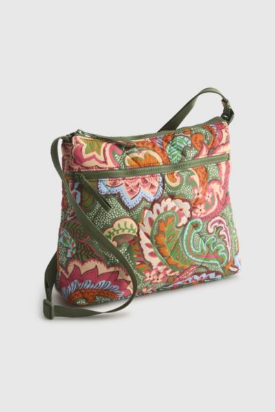Vera Bradley Quilted Nylon Zip Hipster Bag In Leaf Me Not Paisley, Women's At Urban Outfitters In Green