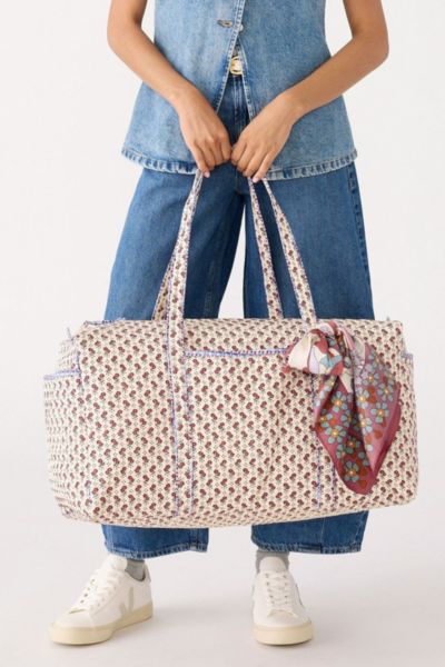 Vera Bradley Quilted Cotton Large Duffel Bag In Rachel Ditsy, Women's At Urban Outfitters In Multi